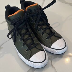 Converse Men’s High-Top Sneakers - Green and Orange.